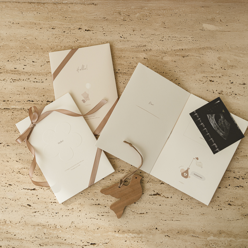 임밍아웃 녹음 카드 심장소리 임신 서프라이즈 이벤트 선물 버드