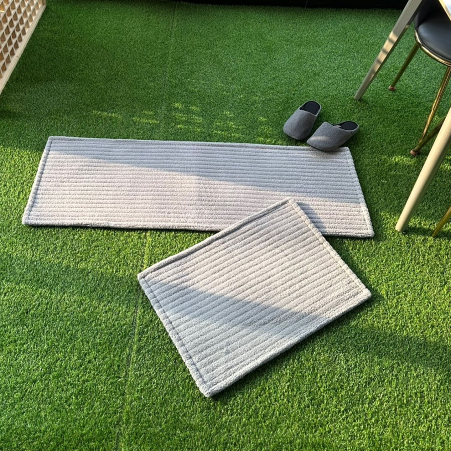 스타일러그 푹신한 발매트 욕실 주방 싱크대 라인그레이, 45x130cm