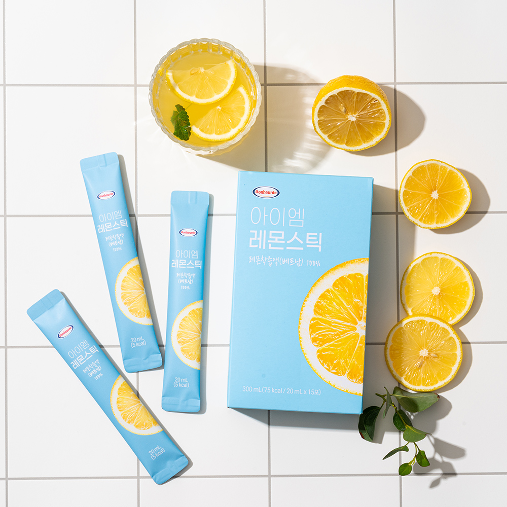[100% NFC 레몬15개 착즙] 보넬드 아이엠 레몬 즙 스틱 원액 수 300ml, 4개 - 상세 이미지 3