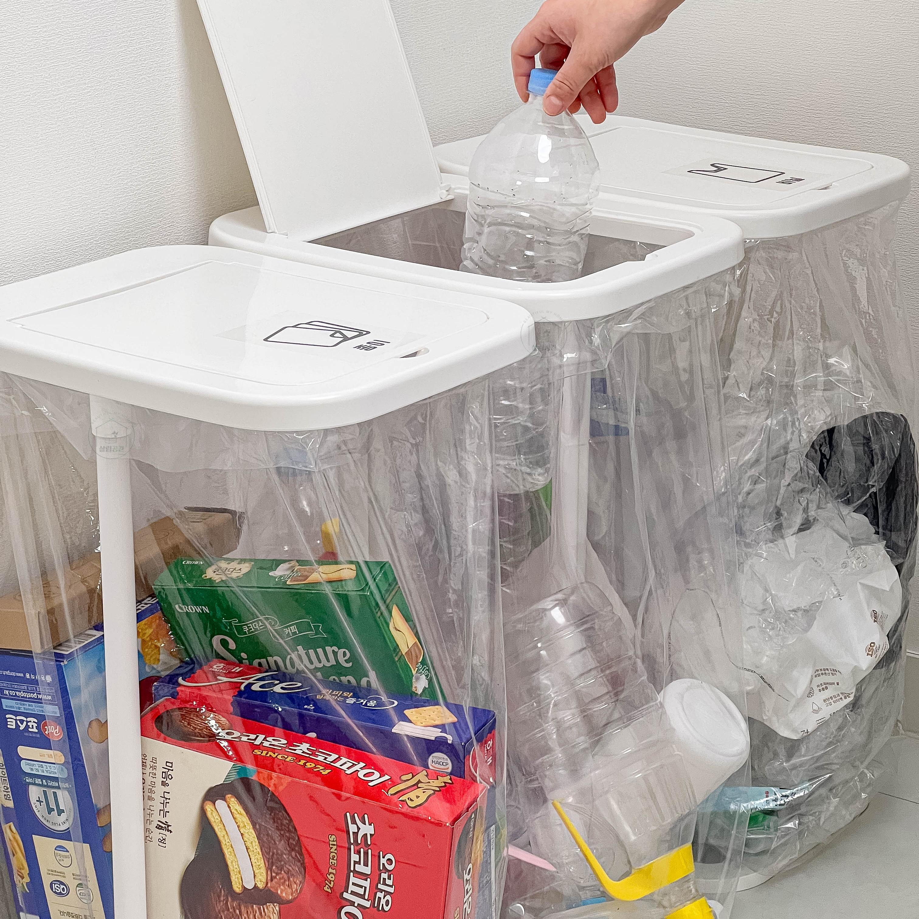 살림공간 재활용 분리수거함 국내산 60L