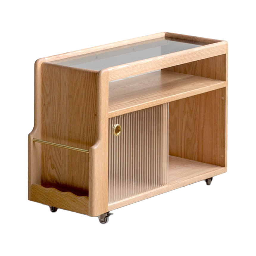 롤링 오크 소파 간이 이동식 사이드 테이블
