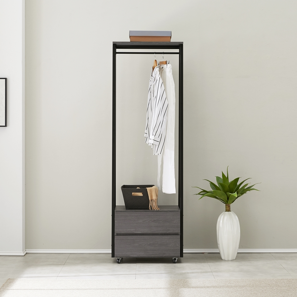 비바 서랍식행거 철제 시스템 일자 바퀴달린 이동식 2단 600 - 상세 이미지 2