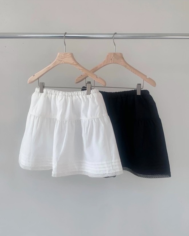 (당일배송) liter 리터 소피아 레이스 스커트 밴딩 a라인 플레어 셔링 미니 치마 상세 이미지 20