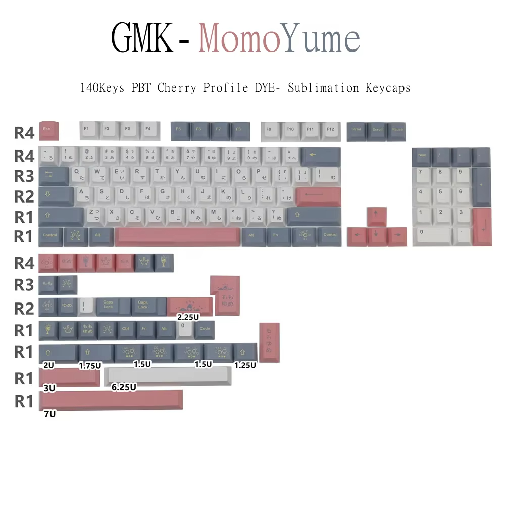 GMK Momo Yume 키캡 체리 PBT 기계식 키보드 귀여운 키캡 - 상세 이미지 2