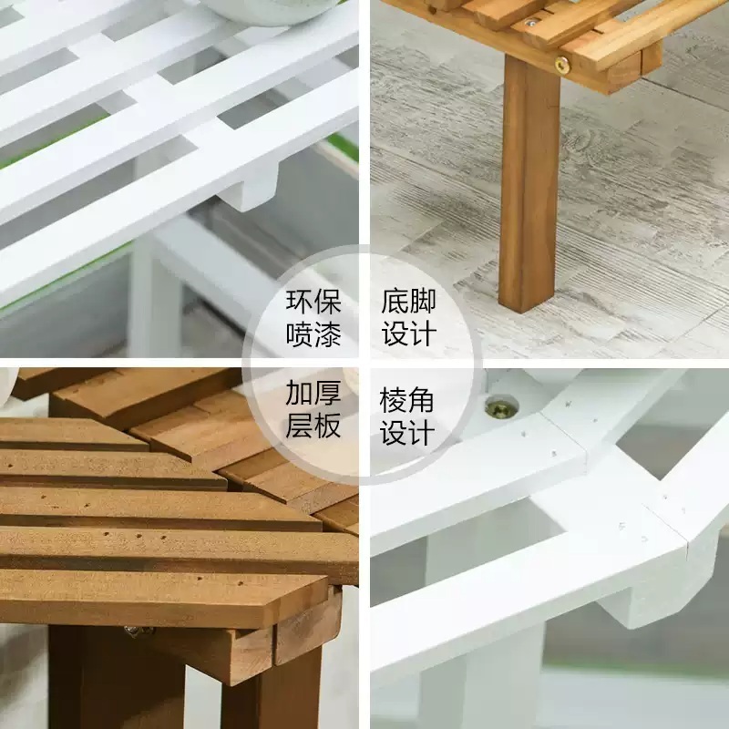 코너화분 식물 다육이 꽃 모서리 화분 진열대 받침 스탠드 01.월넛3단 - 상세 이미지 5