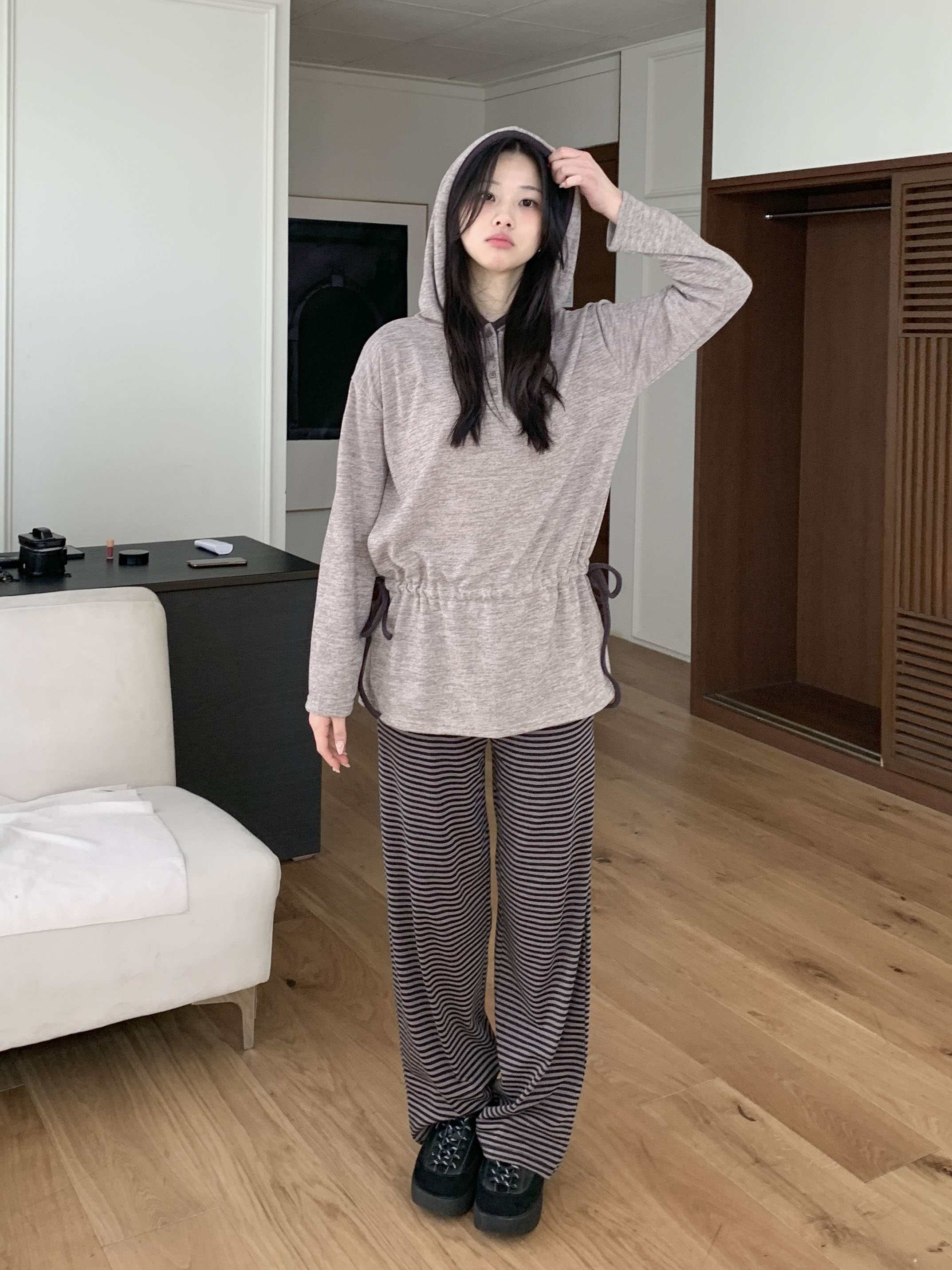 [빈티지♥/하체커버] 밀루 스트라이프 단가라 밴딩 팬츠 3color 상세 이미지 13