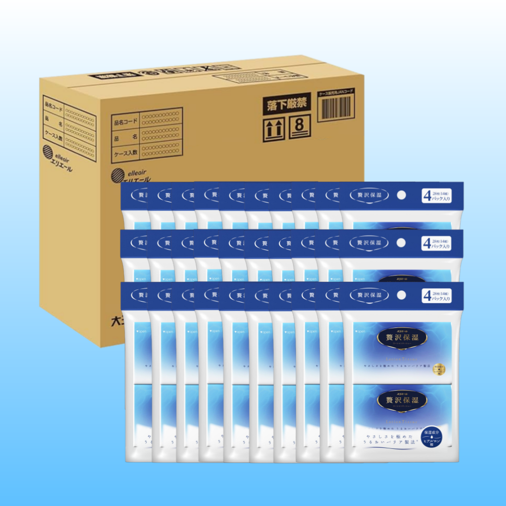 코편한 비염 여행용 휴지 에리에르 일본 보습 로션티슈 휴대용 포켓 4개입 개당 14매, 30팩 - 상품 이미지