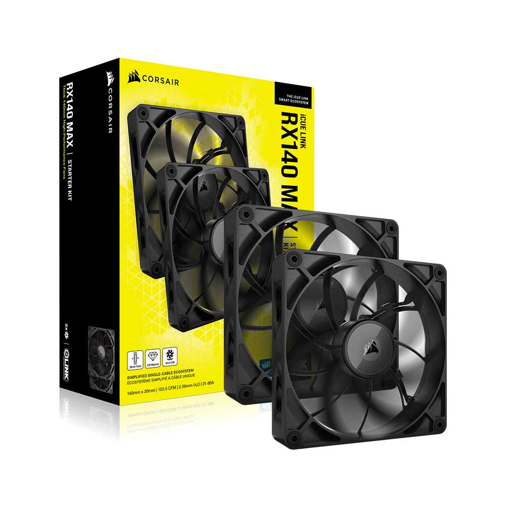커세어 iCUE LINK RX140 MAX PWM THICK Expansion Fan 2팩