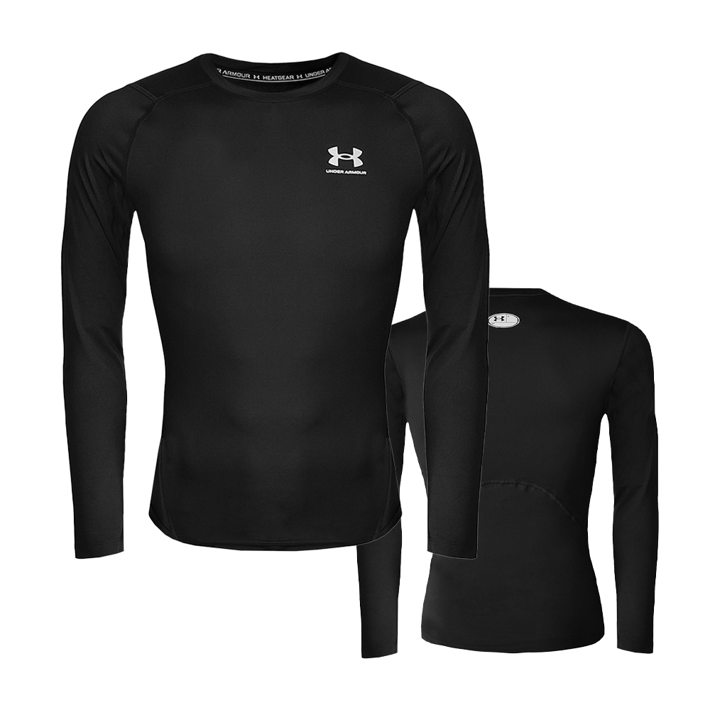 언더아머 HEATGEAR 컴프레션 긴팔 티셔츠 블랙 - 상품 이미지