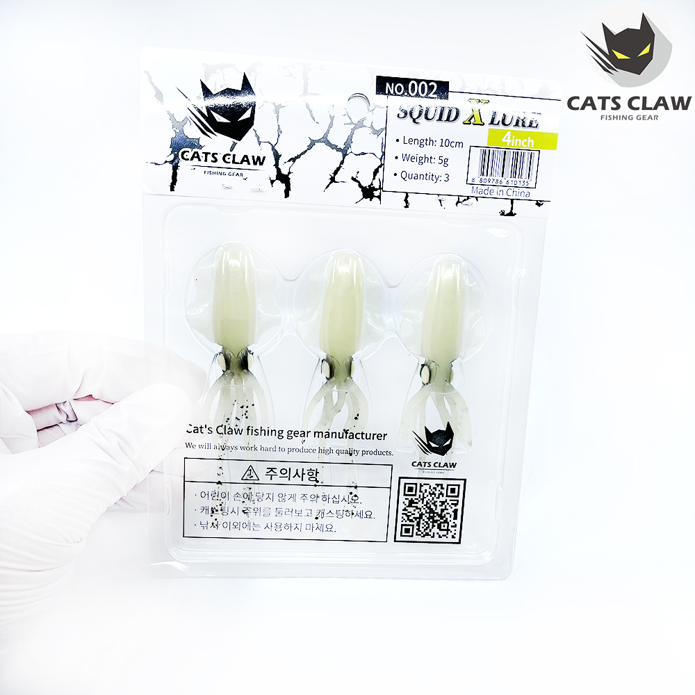캣츠크로우 스퀴드엑스 광어웜 다운샷웜 002 펄실버, 10cm(4인치) - 상세 이미지 4