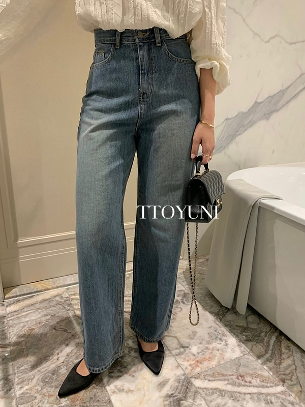 프리러브 freelove 매그넘 데님 일자핏 청바지 진청 떠유니 상세 이미지 11