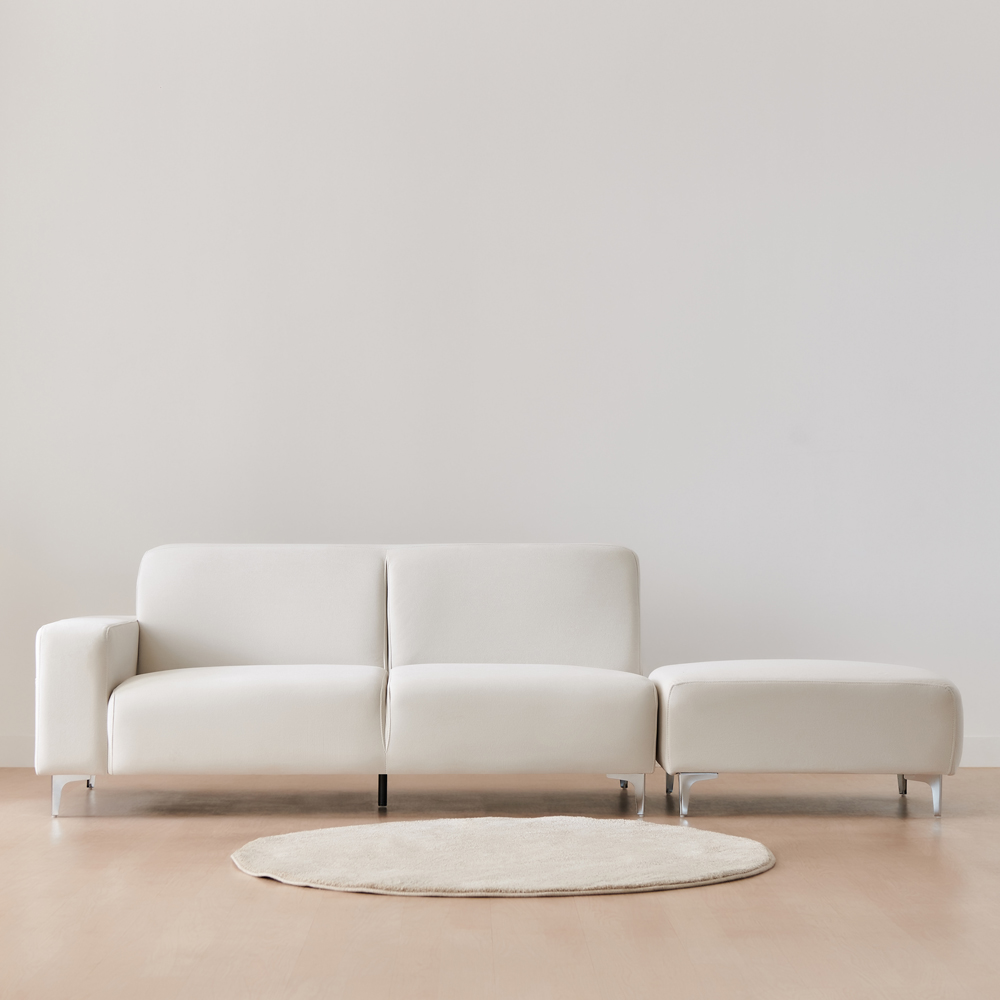 이노센트 다운 아쿠아텍스 패브릭 소파 스툴포함, 아이보리, 3인용