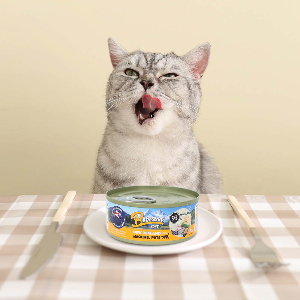 브리젠 뉴질랜드산 전연령 고양이 주식캔 습식사료 파테 고등어, 80g, 1개