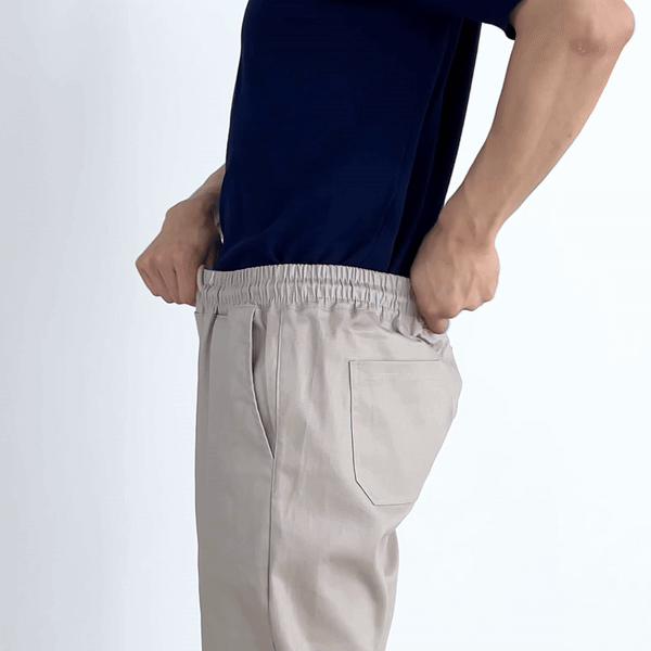 1+1 남자 면바지 남성 스판 밴딩 빅사이즈 바지 치노 팬츠 이미지 8