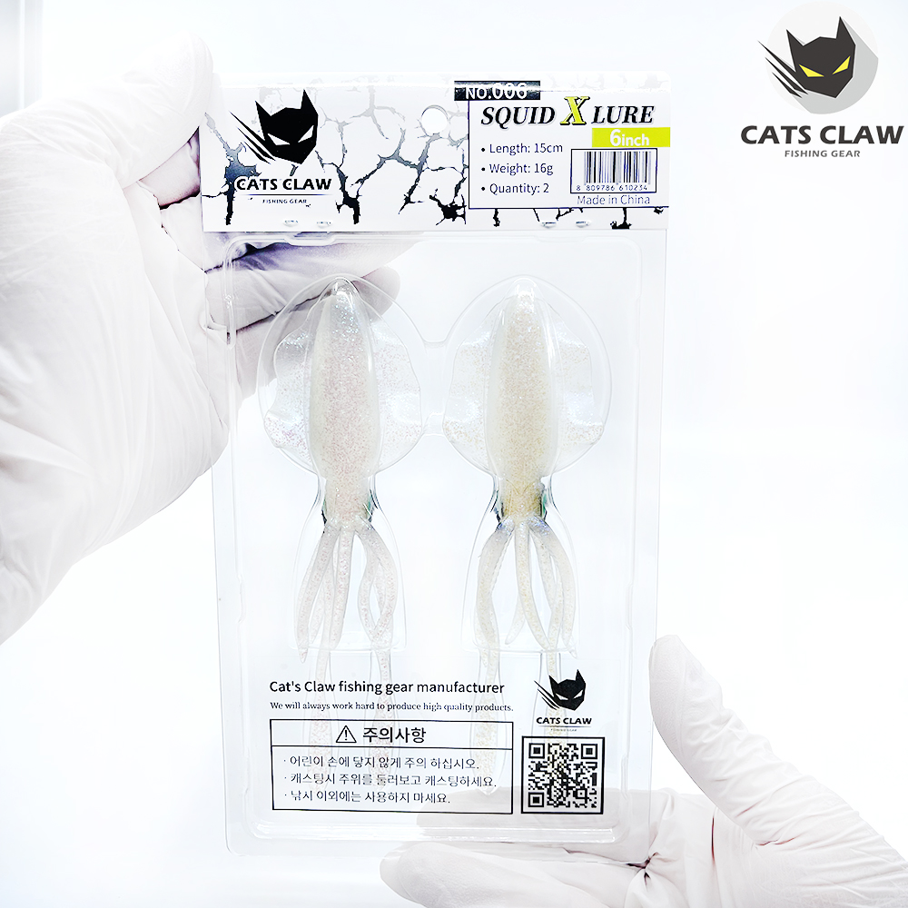 캣츠크로우 스퀴드엑스 광어웜 다운샷웜 006 진주펄, 15cm - 상세 이미지 5