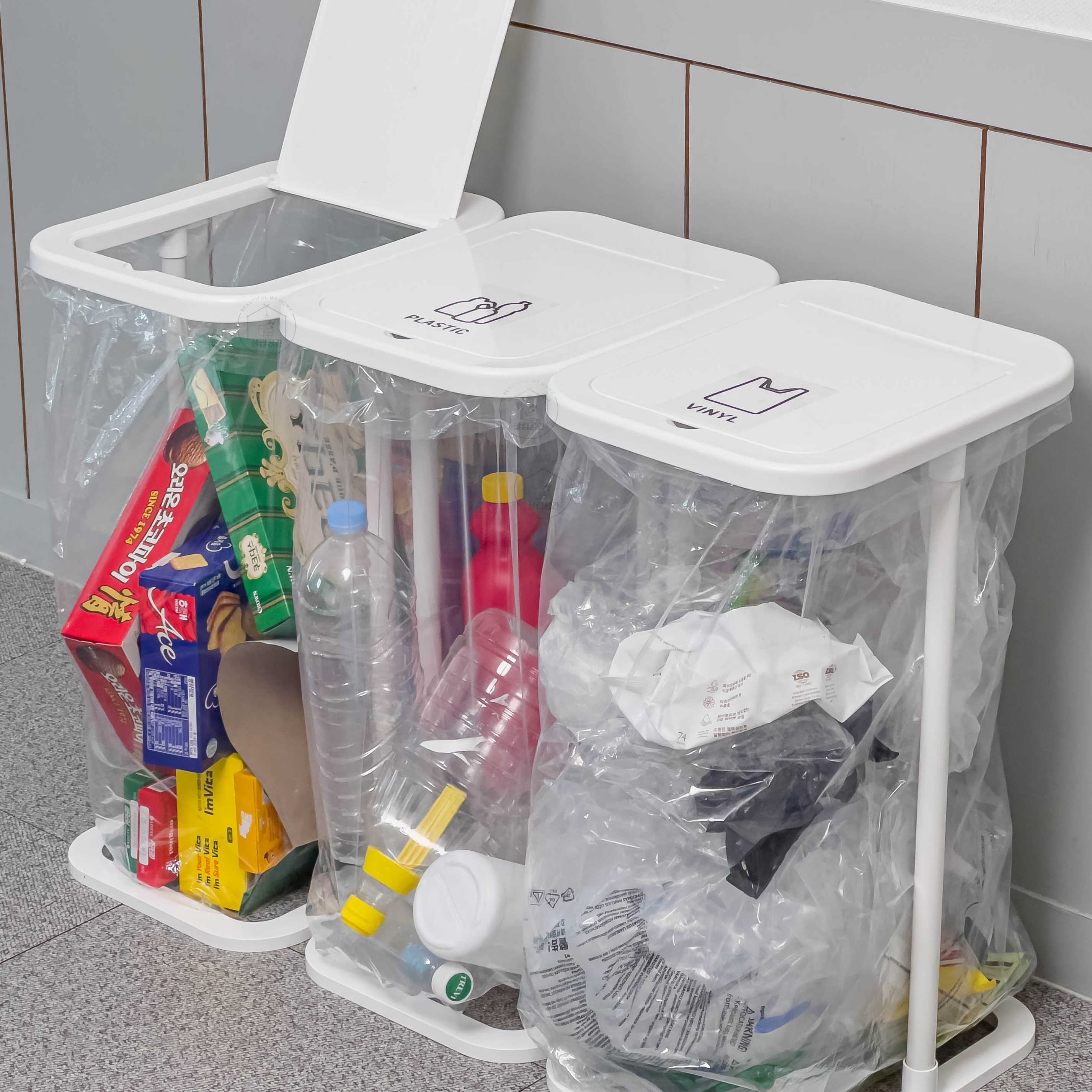 살림공간 재활용 분리수거함 국내산 60L