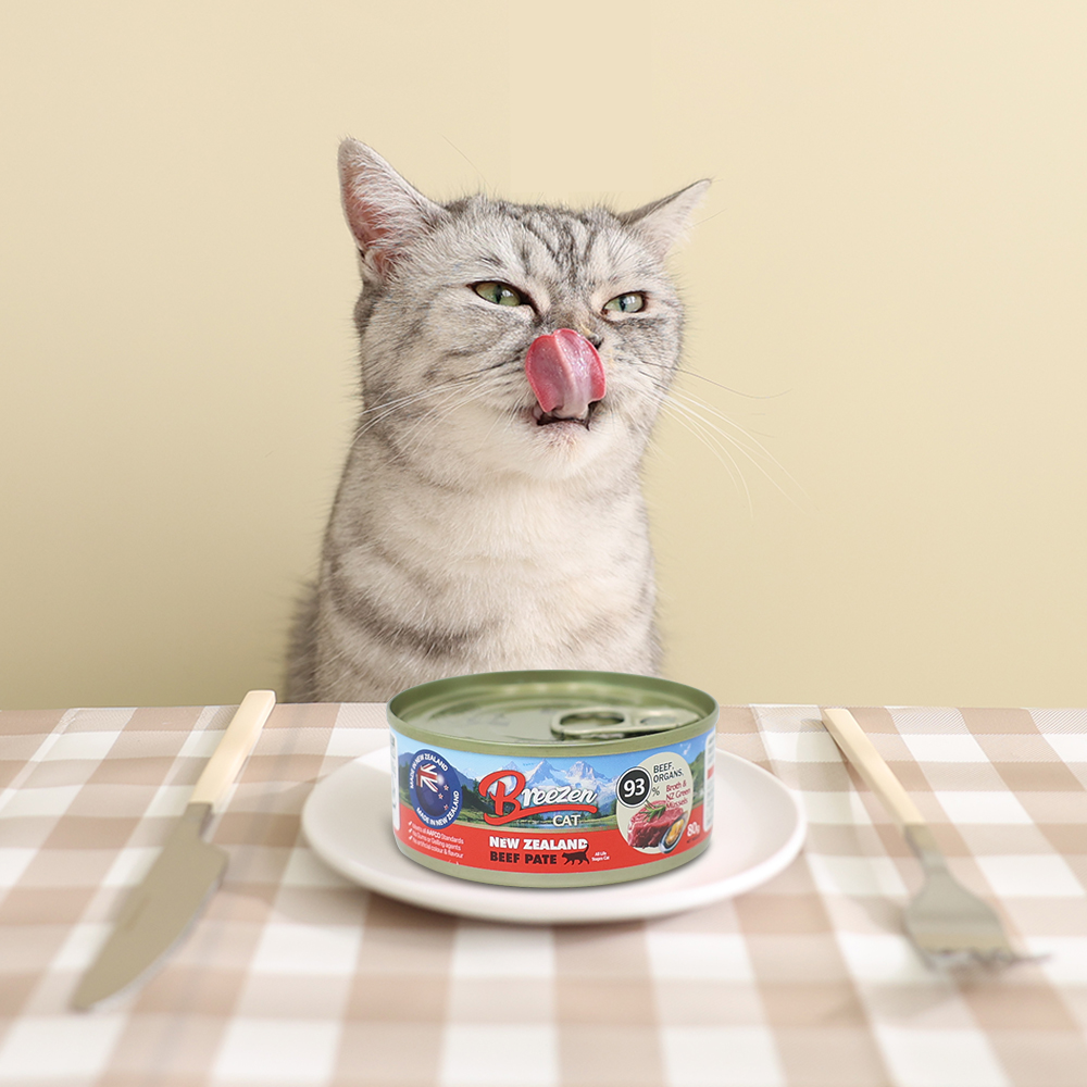 브리젠 뉴질랜드산 전연령 고양이 주식캔 습식사료 파테 비프, 80g, 1개