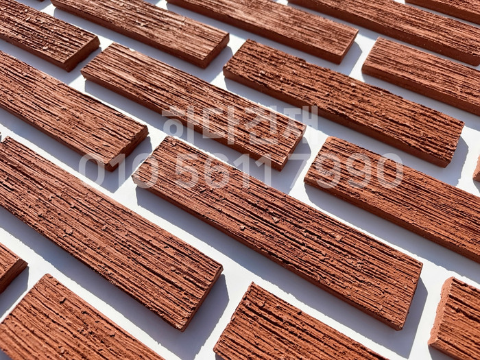 빗살무늬 점토타일 230x52x12T 레드 / 하다건재