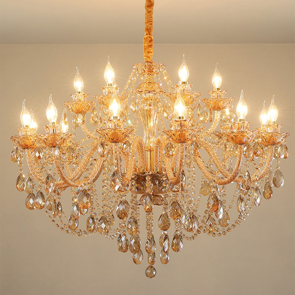 샹들리에 조명 샹드리에 대형 거실 크리스탈 샹제리제 18등 골드