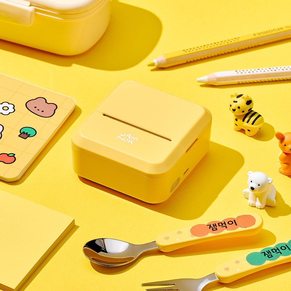 잼먹 라벨프린터기 라벨기 라벨 스티커 프린트 미니 네임