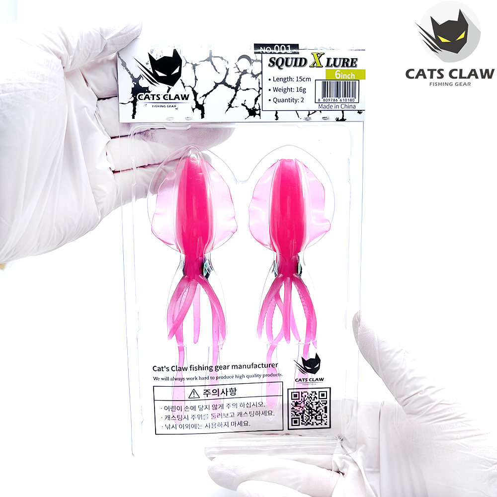 캣츠크로우 스퀴드엑스 광어웜 다운샷웜 001 핫핑크, 15cm - 상세 이미지 5