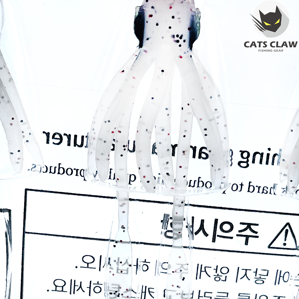 캣츠크로우 스퀴드엑스 광어웜 다운샷웜 005 화이트레드, 10cm(4인치) - 상세 이미지 5