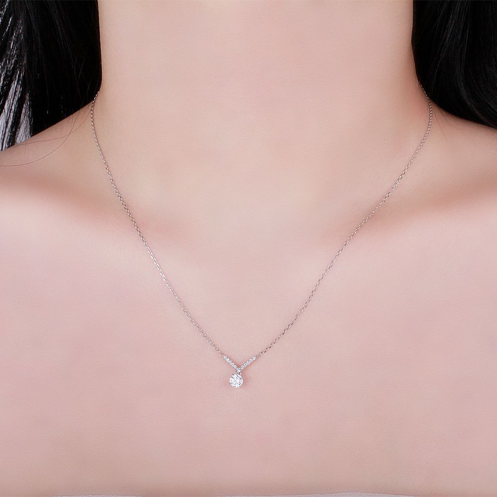 3부 5부 V 브이 다이아 목걸이 천연 우신 VVS1 프로포즈 예물 결혼 기념일 선물 - 상세 이미지 3