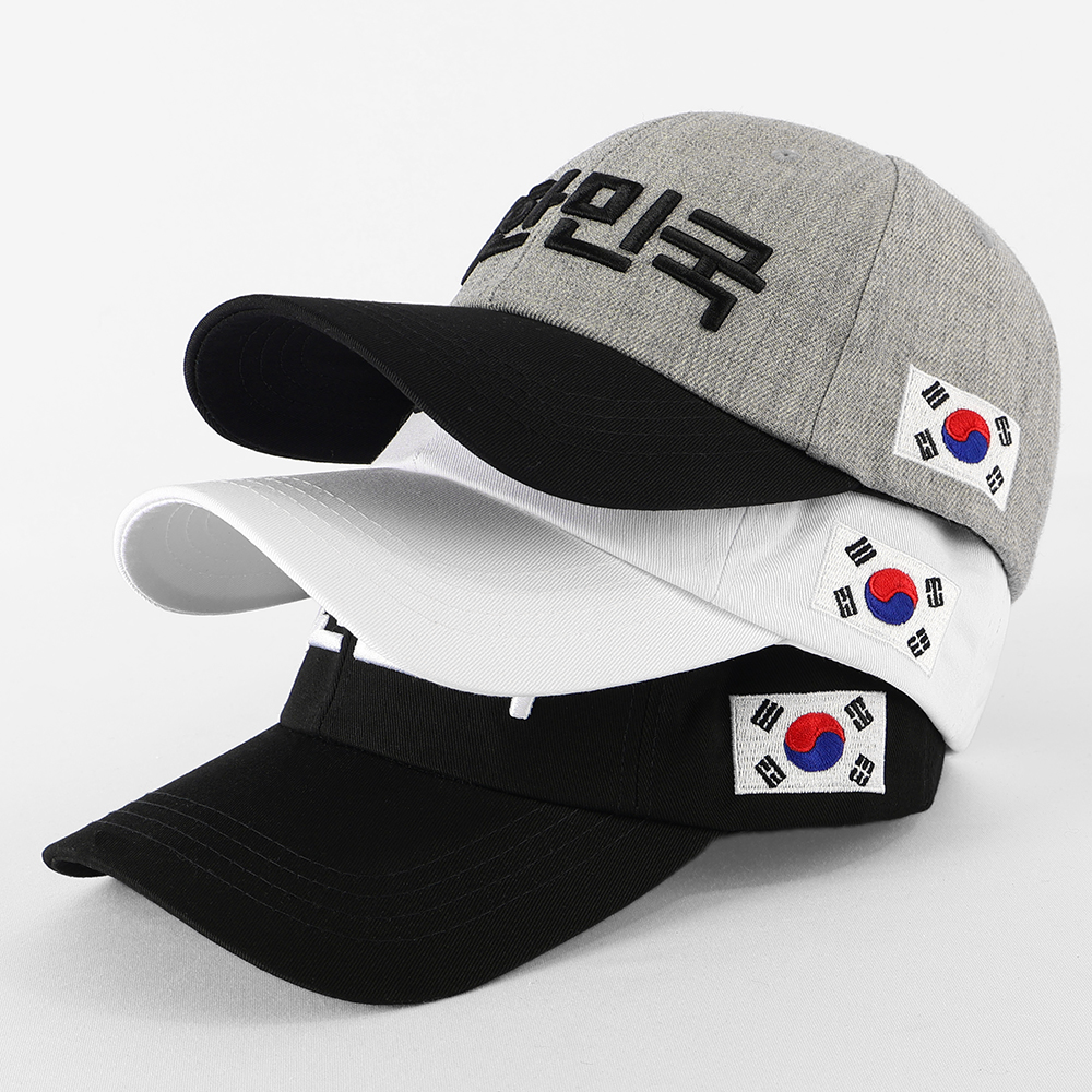 국내제작 대한민국 태극기 자수 볼캡 코튼 캡 모자 롱챙 야구모자 이미지 7