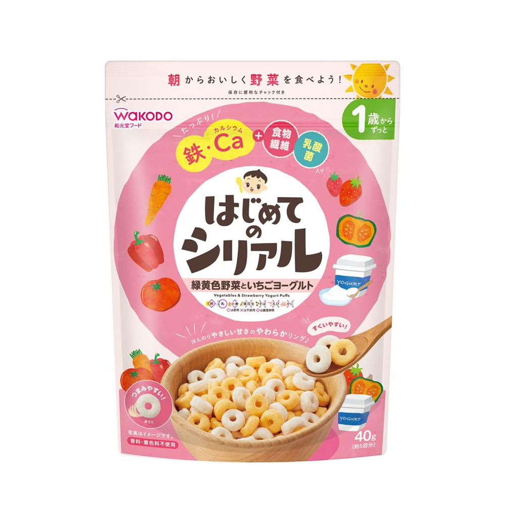 와코도 첫 시리얼 녹황채소 딸기요구르트1살부터 40g