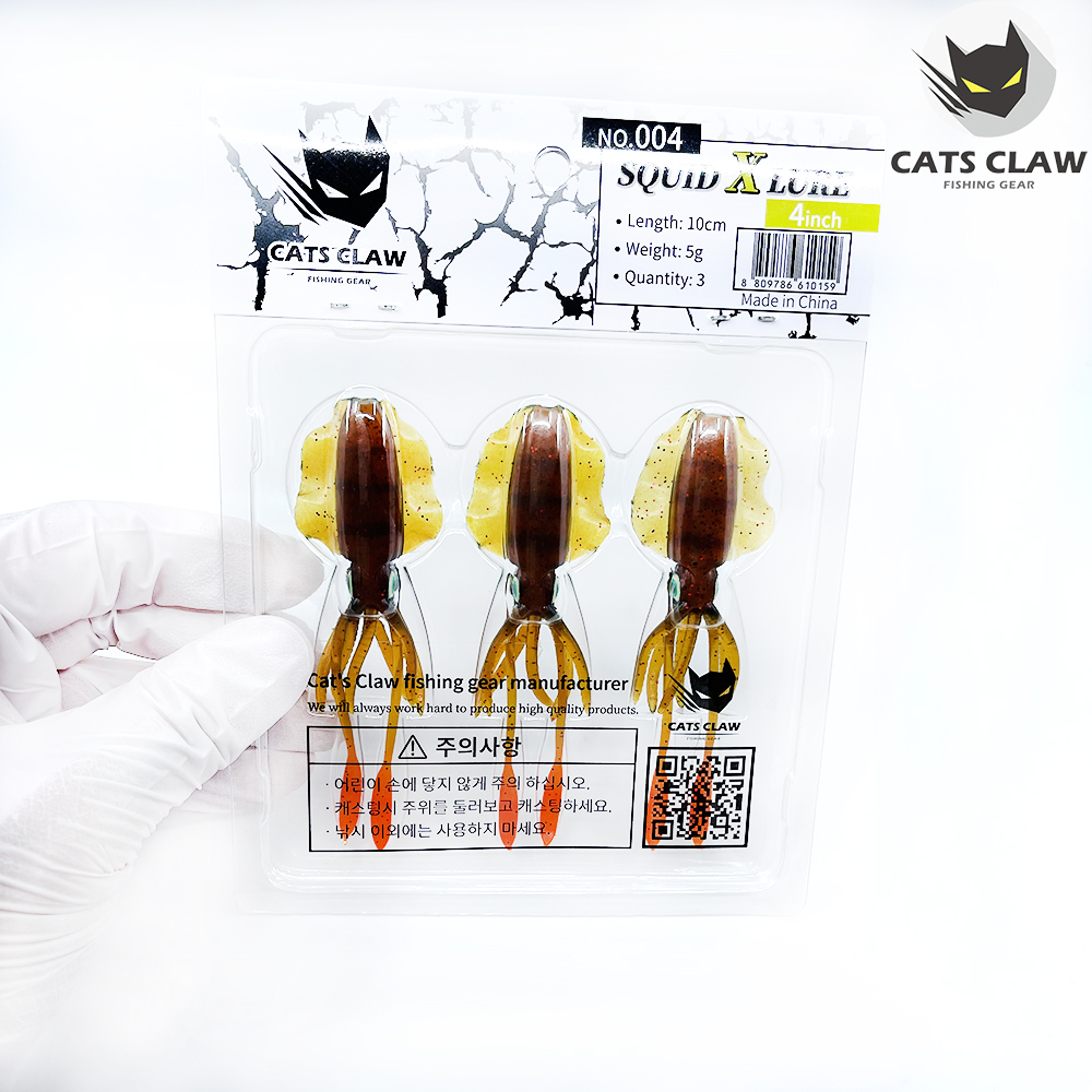 캣츠크로우 스퀴드엑스 광어웜 다운샷웜 004 모터오일, 10cm(4인치) - 상세 이미지 4