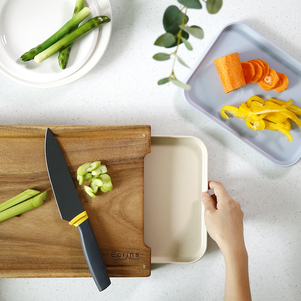 언더트레이도마 이유식 원목 서랍도마 쟁반 트레이 세트