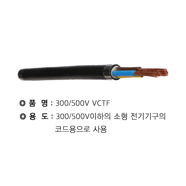 국산 전선 VCTF 0.75SQ 3Core 1롤 100M 작업선 전등 전기선 - 상세 이미지 3