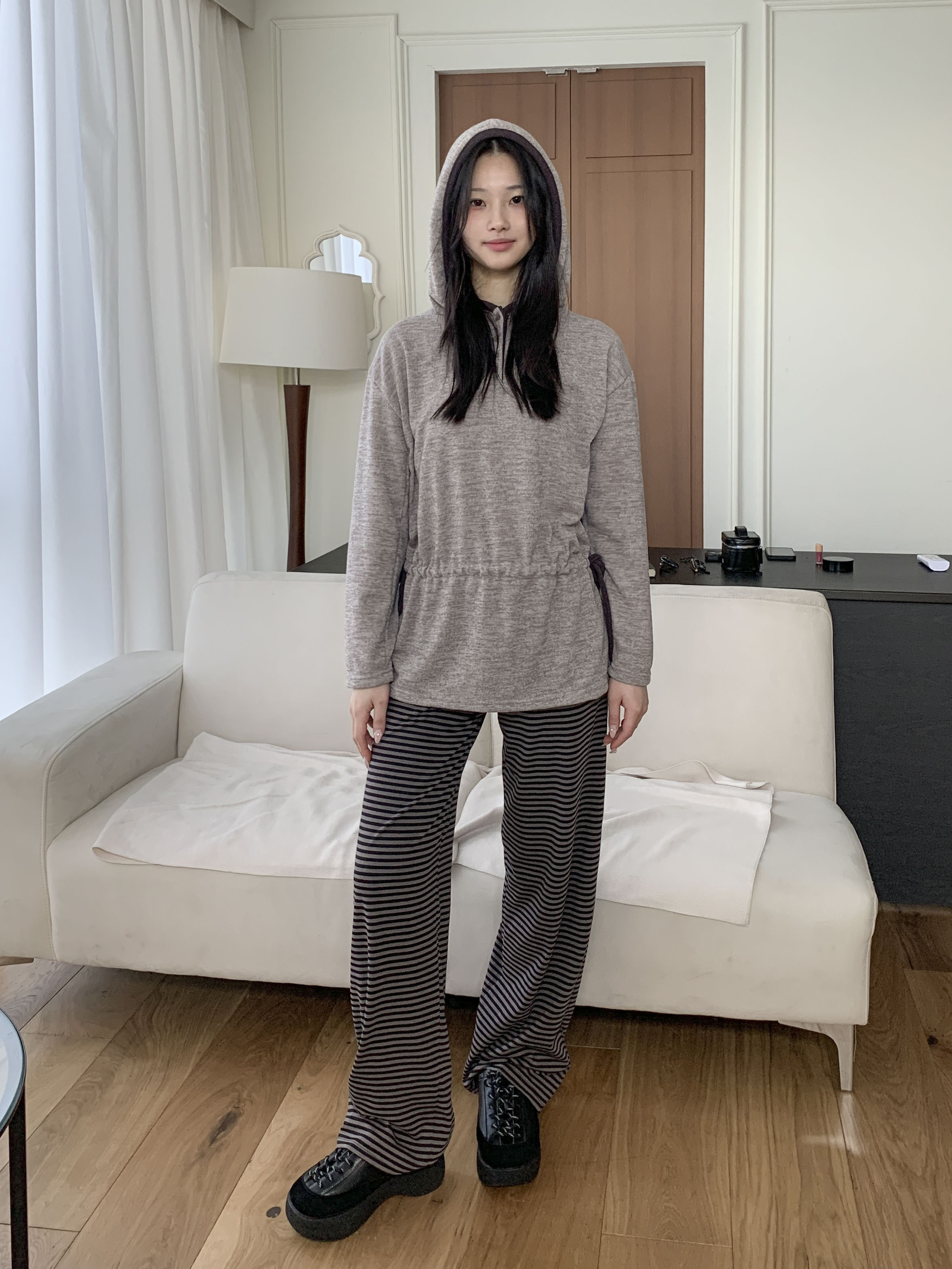 [빈티지♥/하체커버] 밀루 스트라이프 단가라 밴딩 팬츠 3color 상세 이미지 11