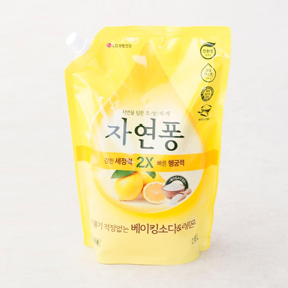 메가마트 LG 자연퐁 베이킹소다 주방세제 레몬  1.18L - 상품 이미지