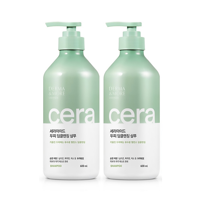 애경 더마앤모어 세라마이드 샴푸 600mlx2개 - 메인 이미지