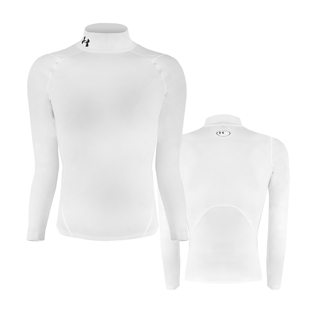 언더아머 HEATGEAR 컴프래션 모크 긴팔 티셔츠 화이트 - 상품 이미지