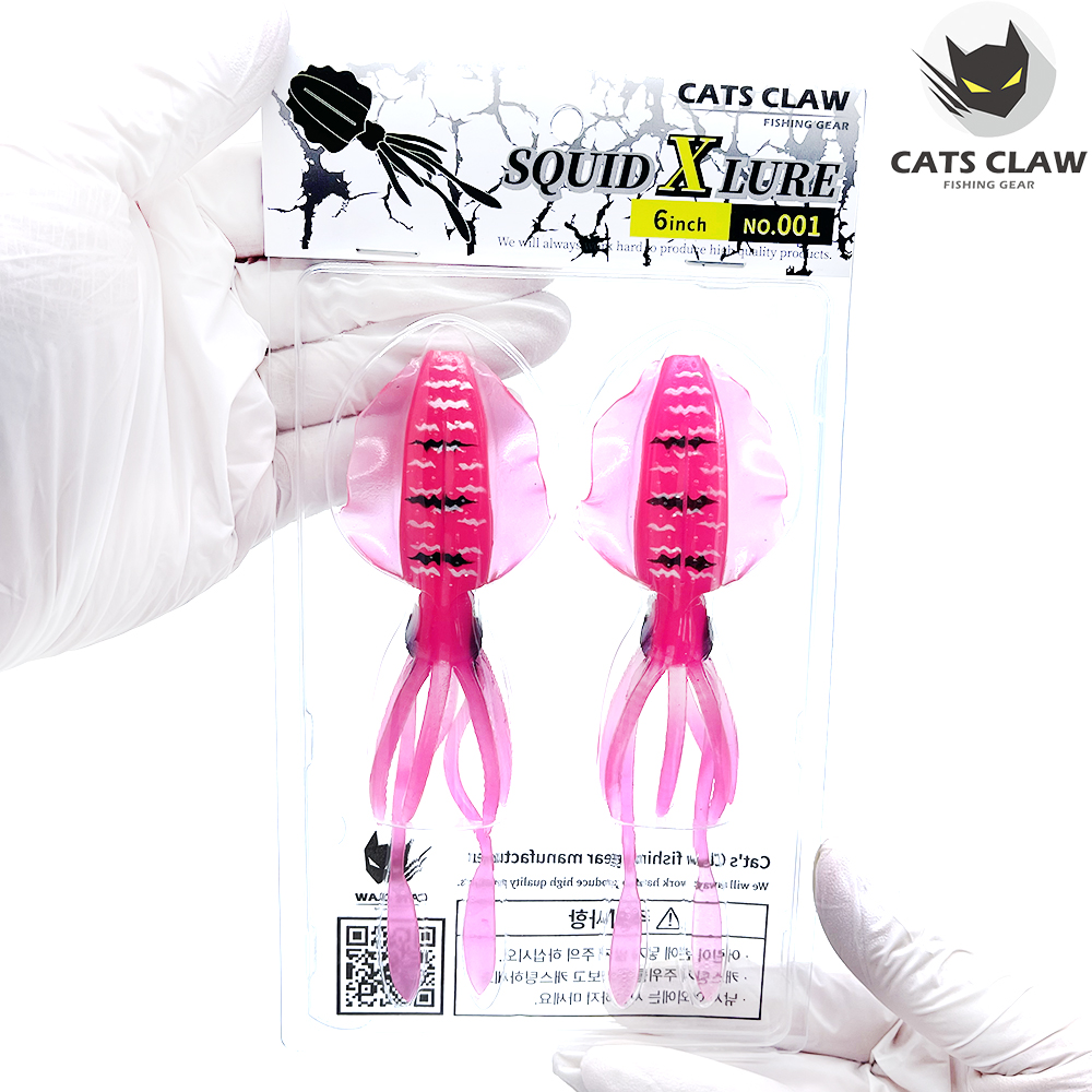캣츠크로우 스퀴드엑스 광어웜 다운샷웜 001 핫핑크, 15cm - 상품 이미지