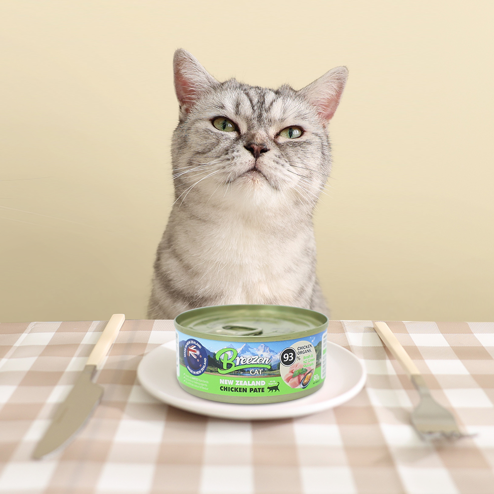 브리젠 뉴질랜드산 전연령 고양이 주식캔 습식사료 파테 치킨, 80g, 1개