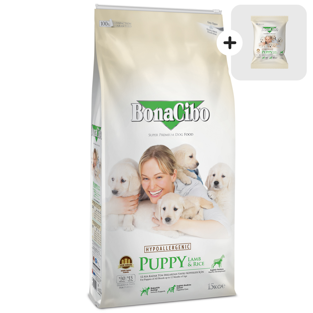 보나시보 퍼피 15kg 대용량 강아지사료+샘플사료 200g - 메인 이미지