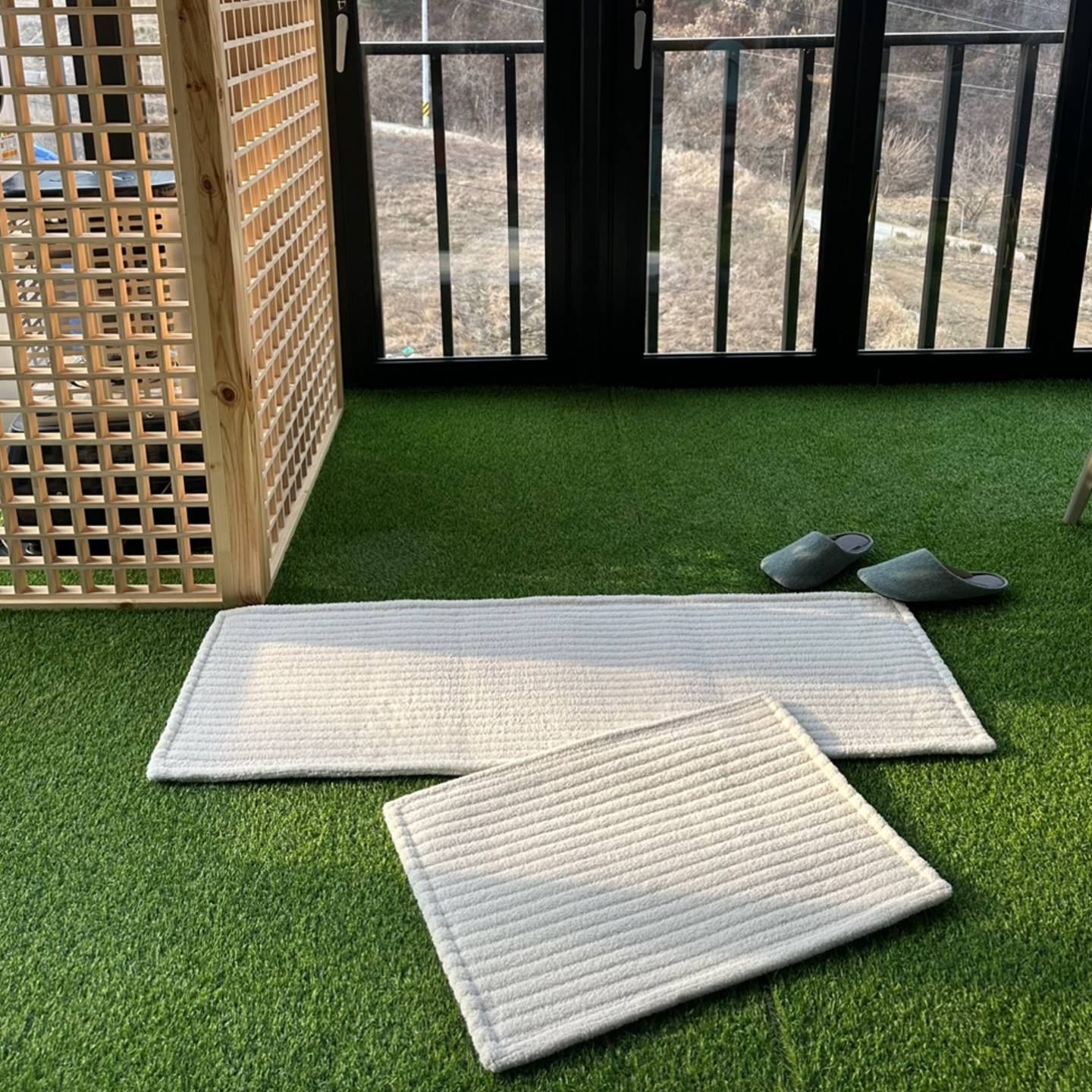 스타일러그 푹신한 발매트 욕실 주방 싱크대 라인아이보리, 45x130cm