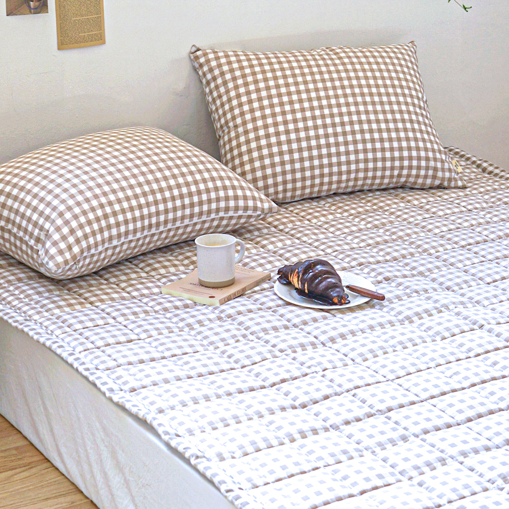 드림체크 먼지없는 사계절 고정밴딩 침대패드 초코브라운, SS(슈퍼싱글)