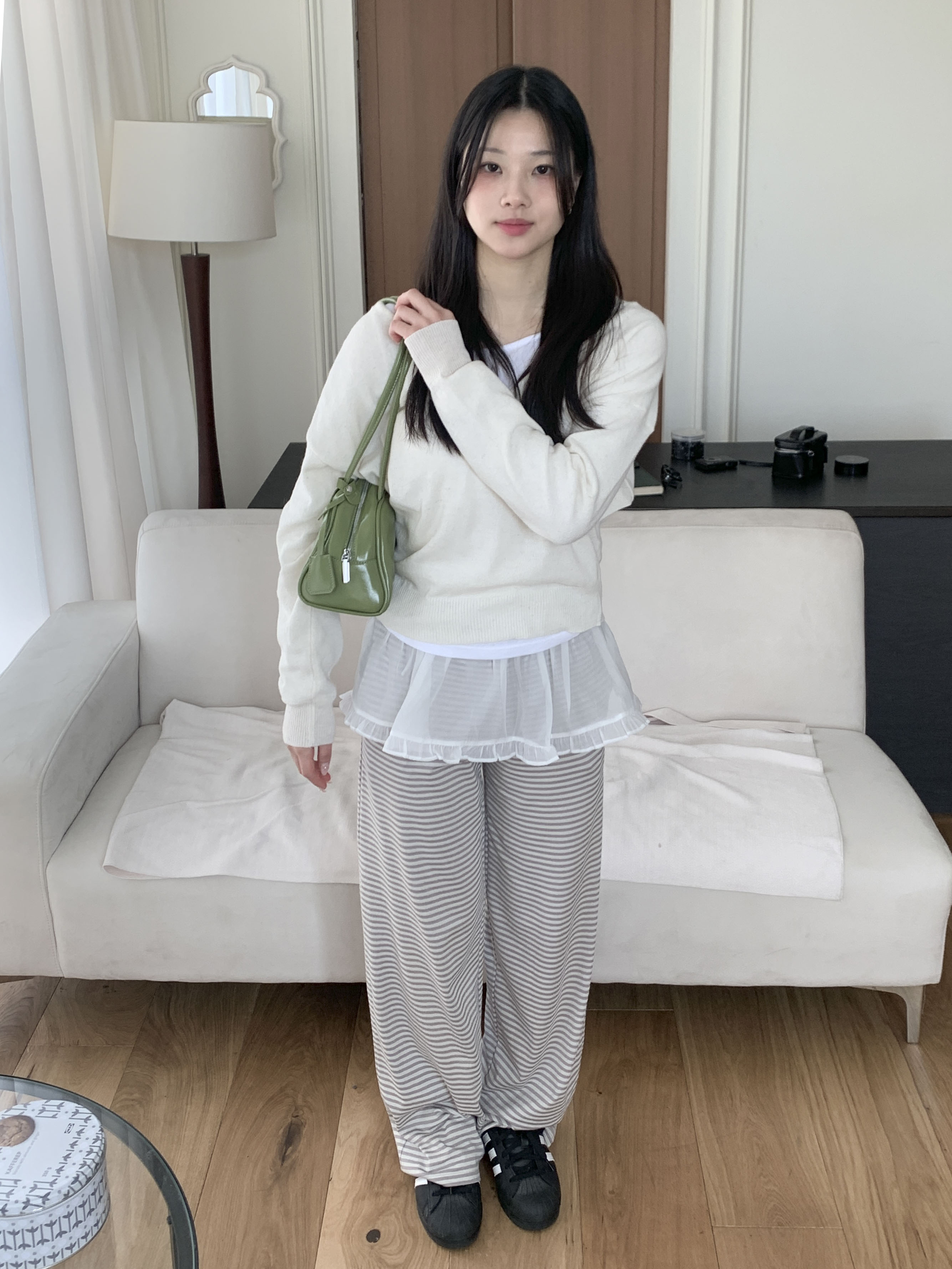 [빈티지♥/하체커버] 밀루 스트라이프 단가라 밴딩 팬츠 3color 상세 이미지 15