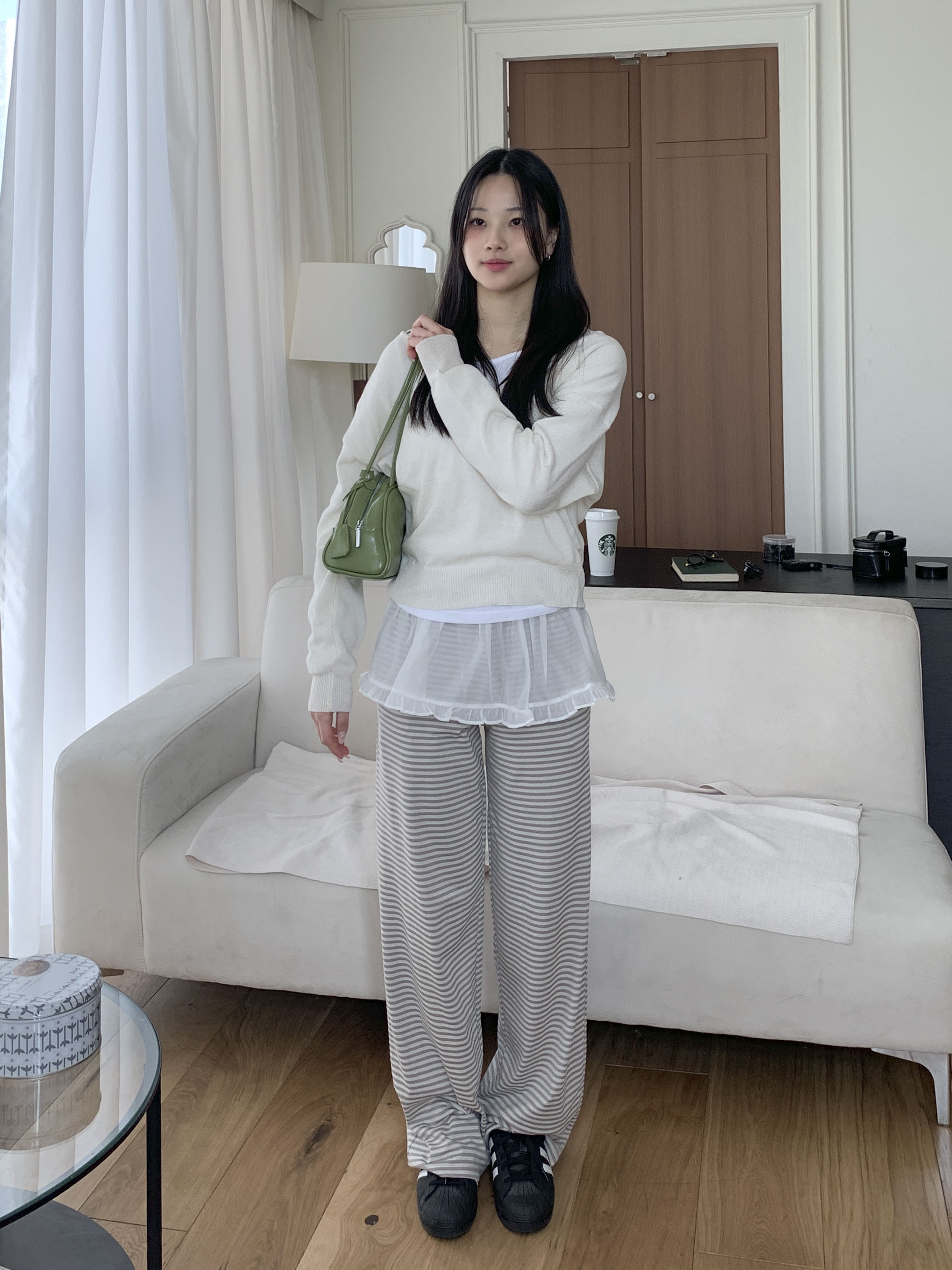 [빈티지♥/하체커버] 밀루 스트라이프 단가라 밴딩 팬츠 3color 상세 이미지 21