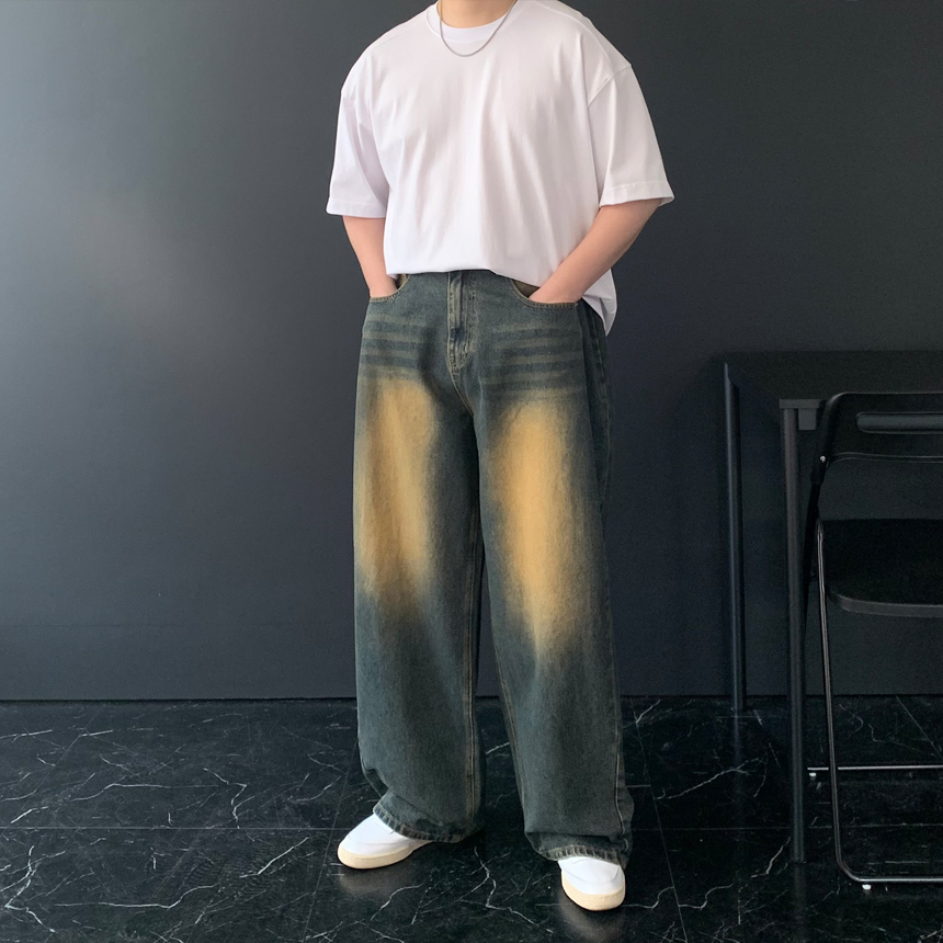 벌룬핏청바지 벌룬데님 통청바지 남자와이드청바지 이미지 6