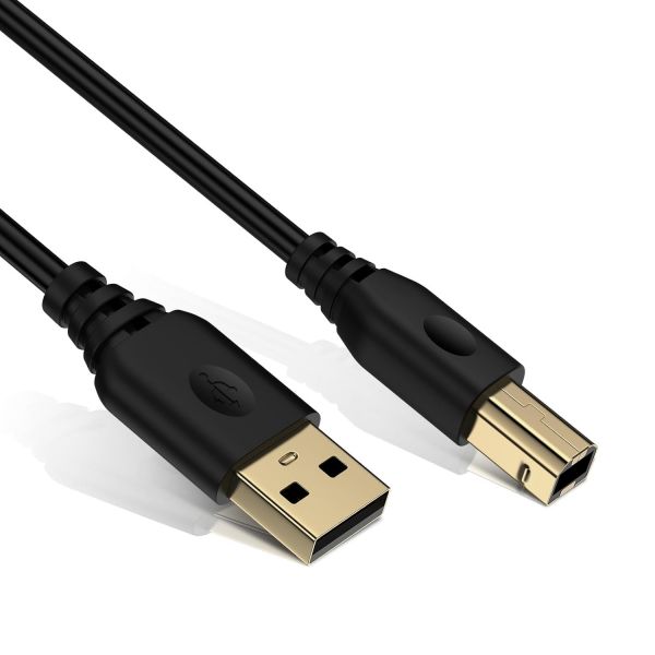 프린터 USB 케이블 6FT A to B 2.0 스캐너 미디 컴퓨터 노트북 HP 캐논 델 엡손 제록스 디지털 피아노 컨트롤러용 B형 고속 코드 : 무민샵25