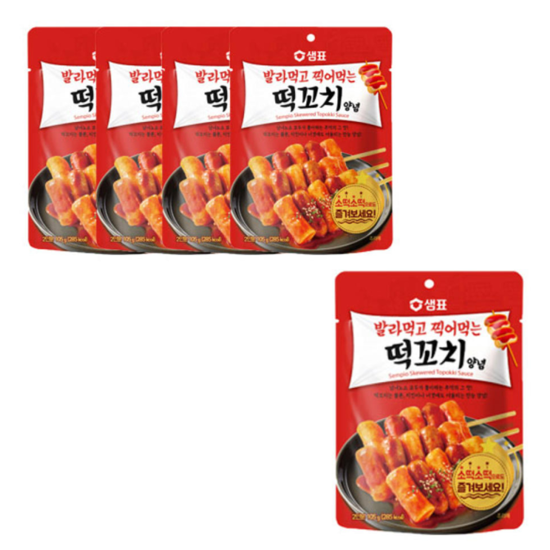 샘표 떡꼬치 양념 소떡소떡 치킨 고추장 소스 105g 5P : 비에스컴패니
