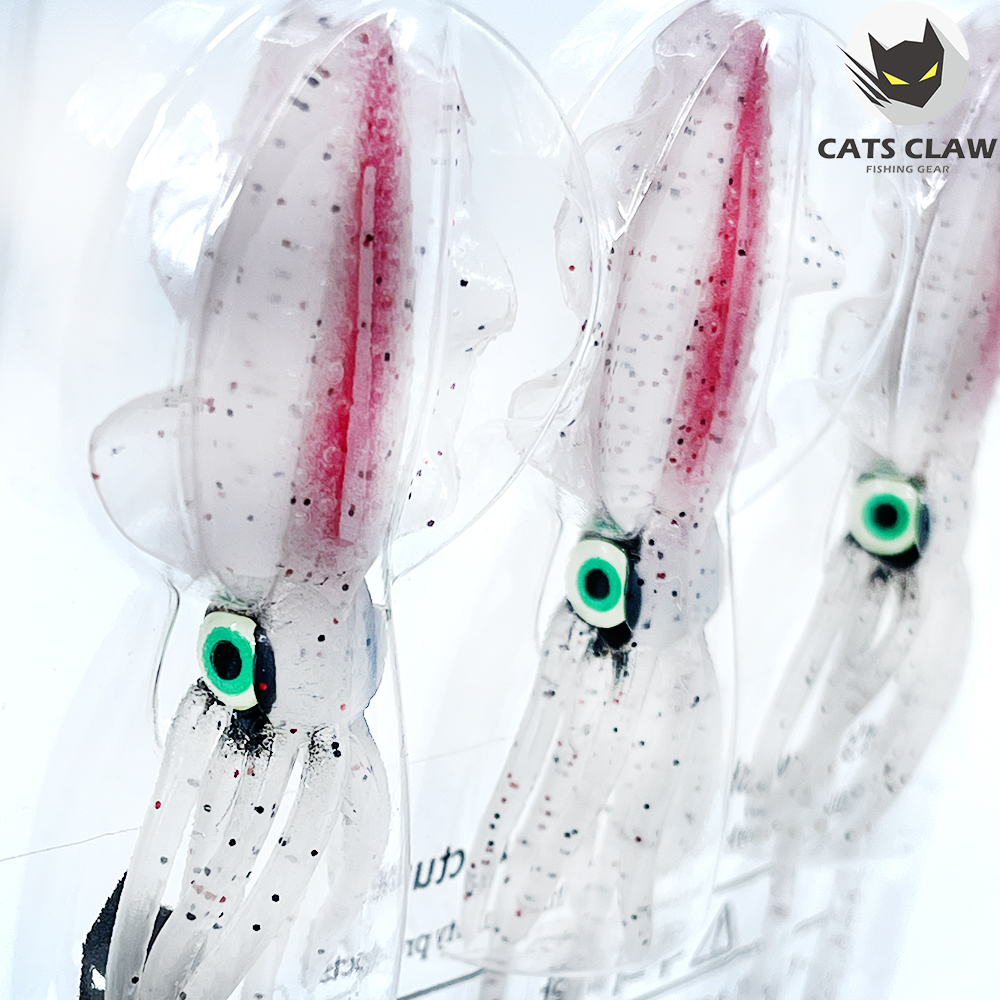 캣츠크로우 스퀴드엑스 광어웜 다운샷웜 005 화이트레드, 10cm(4인치) - 상세 이미지 3