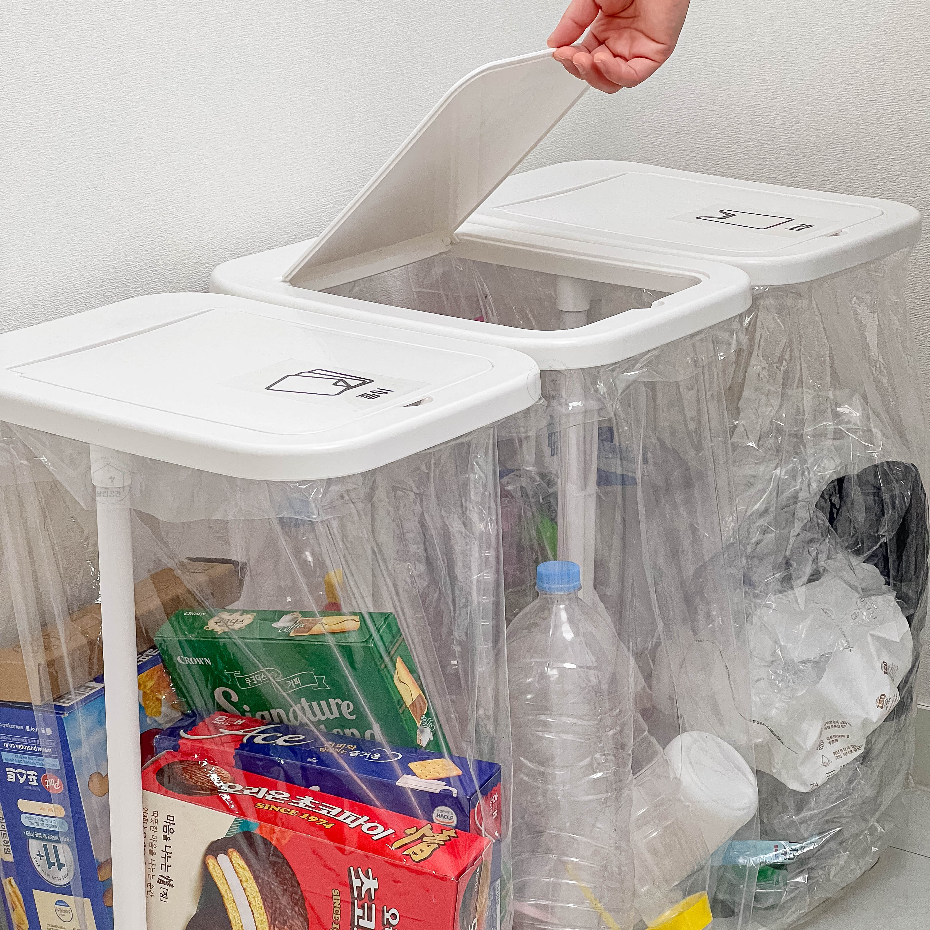 살림공간 재활용 분리수거함 국내산 60L