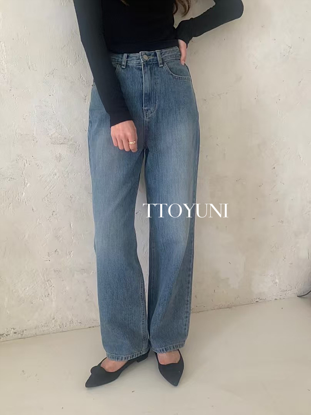 프리러브 freelove 매그넘 데님 일자핏 청바지 진청 떠유니 상세 이미지 10