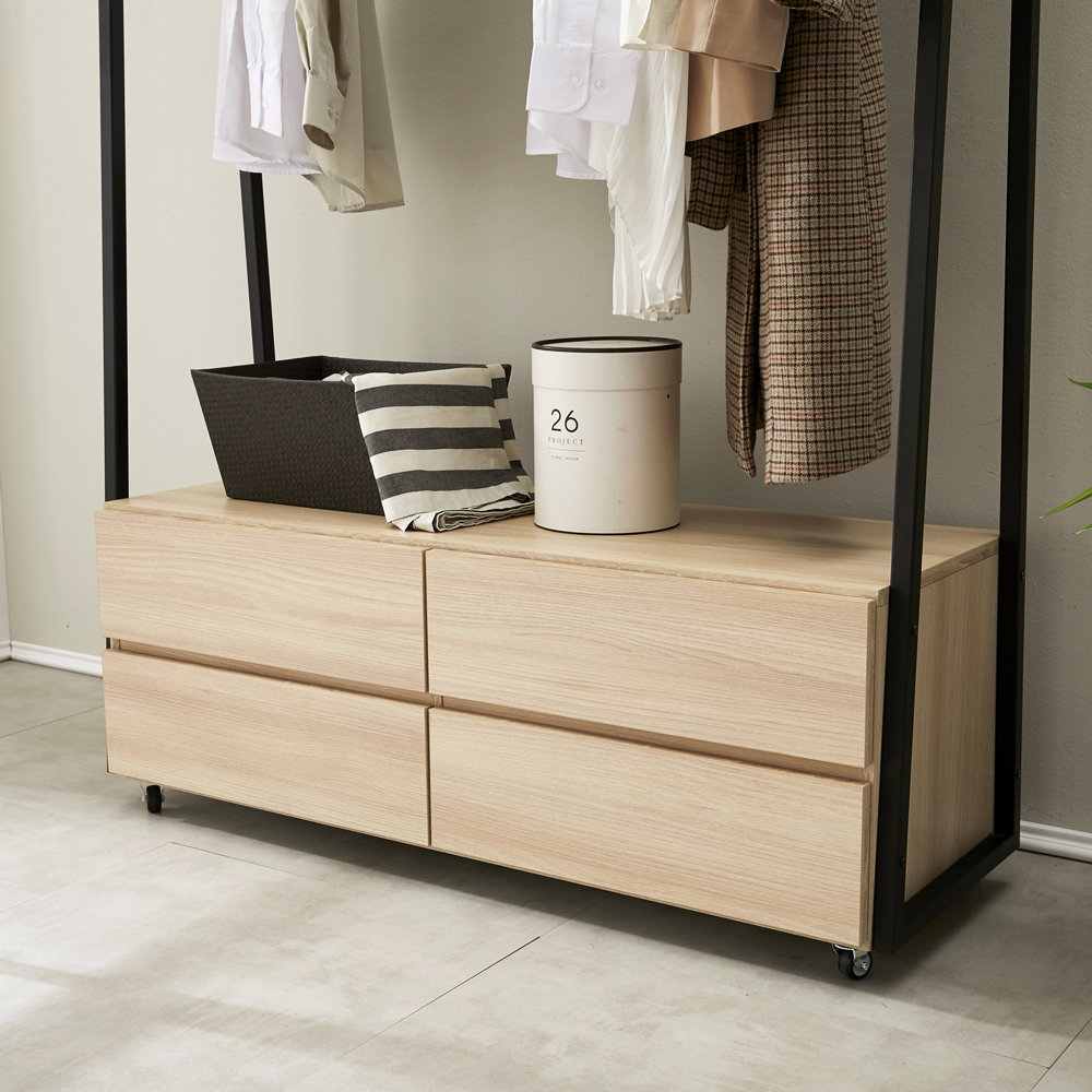 비바 서랍식행거 철제 시스템 일자 바퀴달린 이동식 2단 1200 - 상세 이미지 5